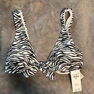 Hollister Zebra Print Bathing Suit Top